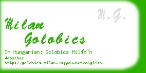 milan golobics business card